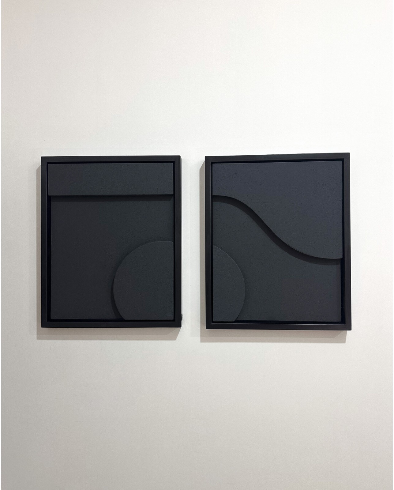 Duo Tableaux Diorama Noir 95×53 cm
