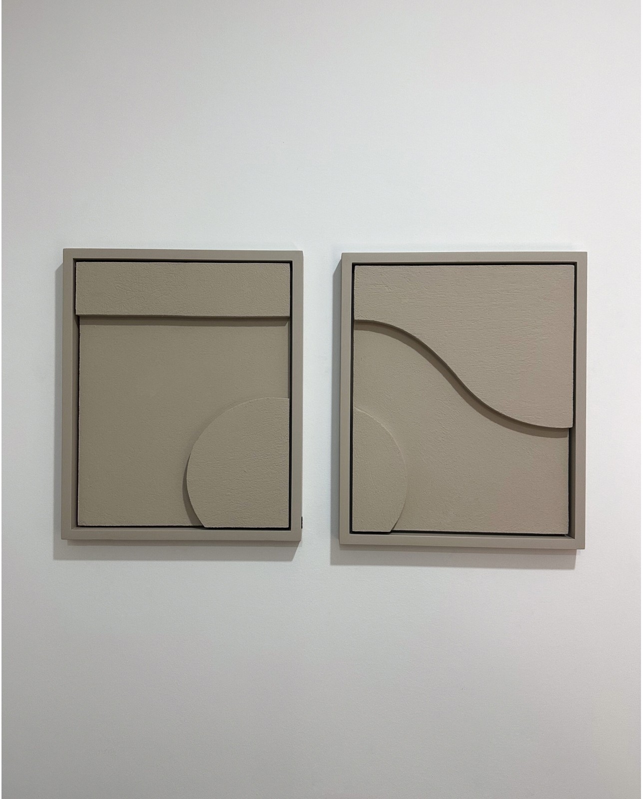 Duo Tableaux Diorama Taupe 95×53 cm