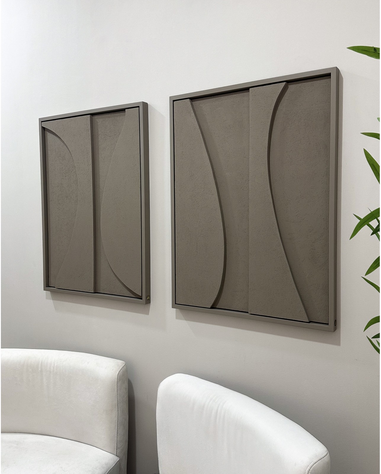 Duo Tableaux Ombra Grège foncé 150×93 cm