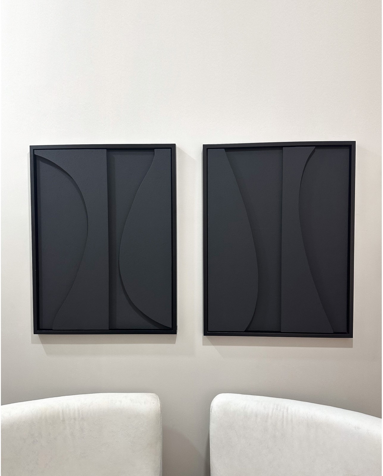 Duo Tableaux Ombra Noir 150×93 cm
