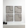 Quad Tableaux Dorelia Grège 95×95 cm