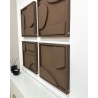 Quad Tableaux Dorelia Marron 95×95 cm