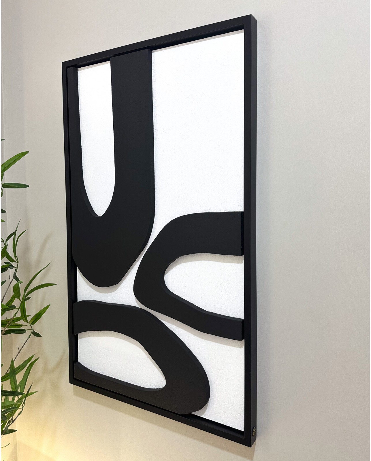Tableau Miralia Blanc et Noir 63×103 cm