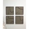 Quad Tableaux Dorelia Grège foncé 95×95 cm