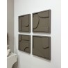 Quad Tableaux Dorelia Grège foncé 95×95 cm