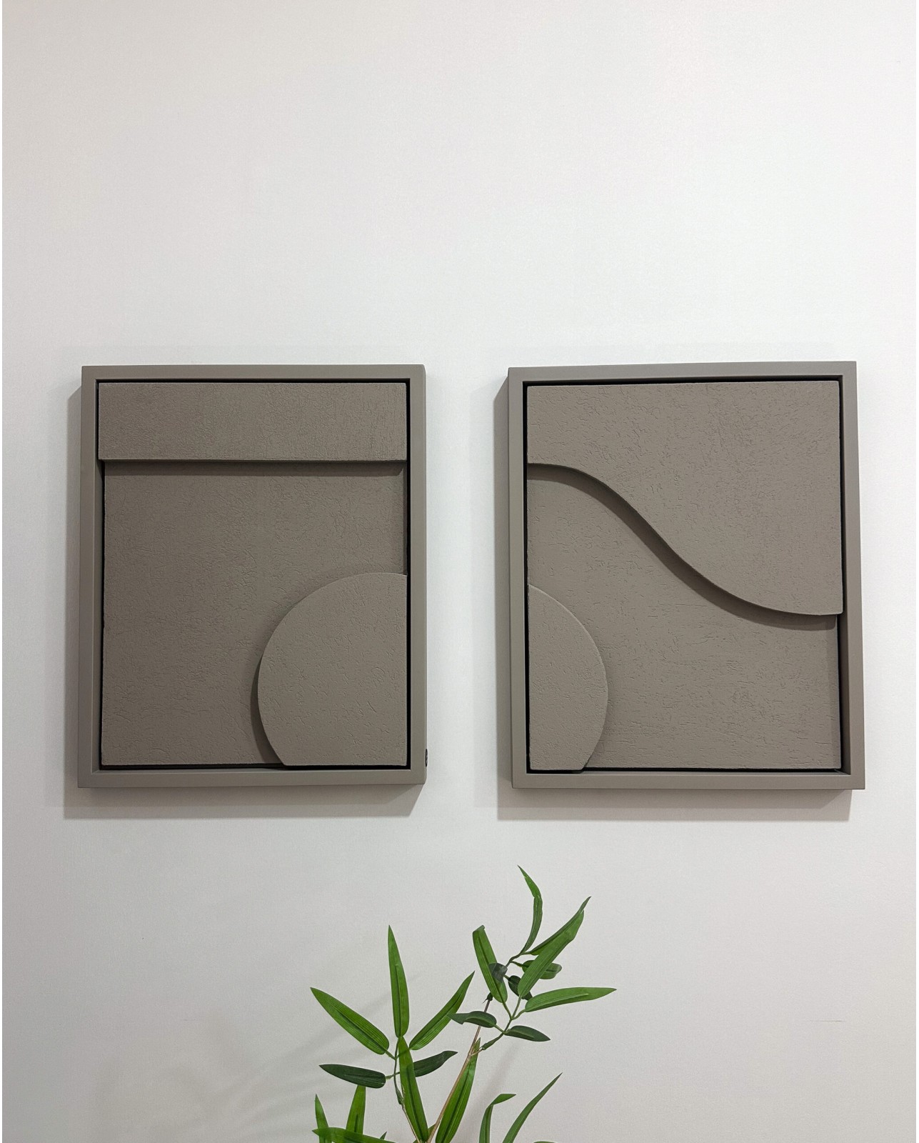 Duo Tableaux Diorama Grège foncé 95×53 cm