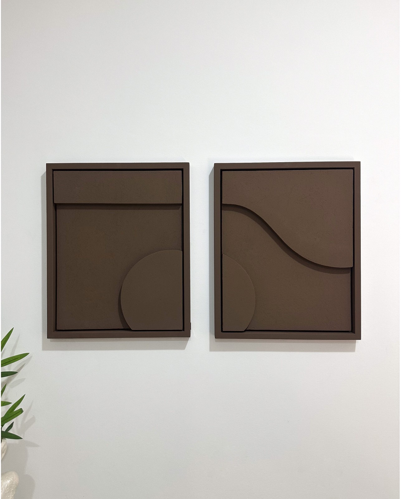Duo Tableaux Diorama Marron 95×53 cm